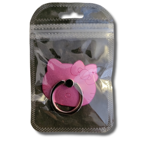 METAL PHONE RING HELLO KITTY PINK/ SILVER 1.5INCH NIP MAKE GREAT GIFT - Picture 4 of 4